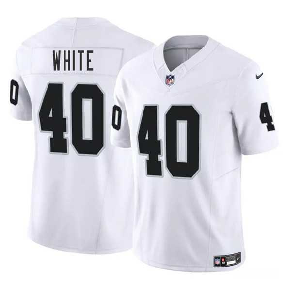 Men & Women & Youth Las Vegas Raiders #40 Devin White White 2025 F.U.S.E. Vapor Stitched Jersey->los angeles chargers->NFL Jersey